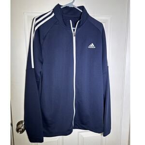 Adidas Golf 3 Stripes Jacket RN# 88387 CA# 40312 Men's Large Vintage Navy/White